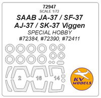 SAAB JA-37 / SF-37 / AJ-37 / SK-37 Viggen (SPECIAL HOBBY) + wheels masks - Image 1