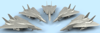 Grumman F-14 D Tomcat parking folded wings (5 planes)