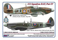 312th Squadron RAF Part IV -2 decal version:Hurricane Mk.I andSpitfire F Mk.IXc